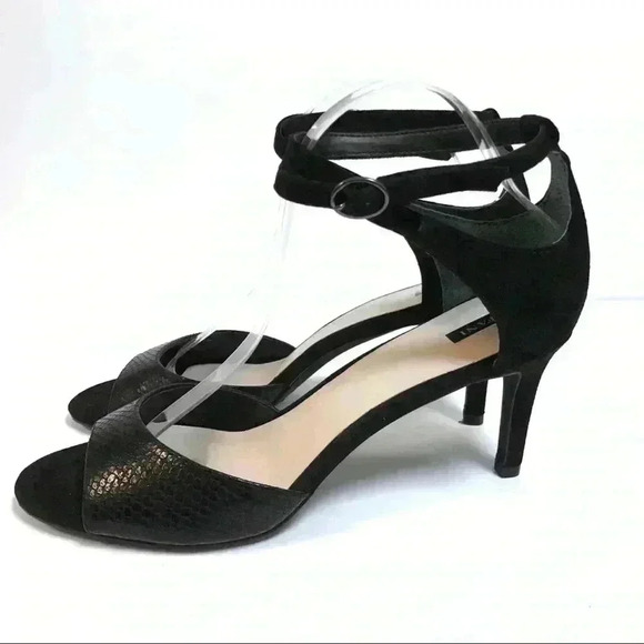 NEW Alfani Womens 9.5 Galeah Heels Black Peep Toe - Picture 9 of 9